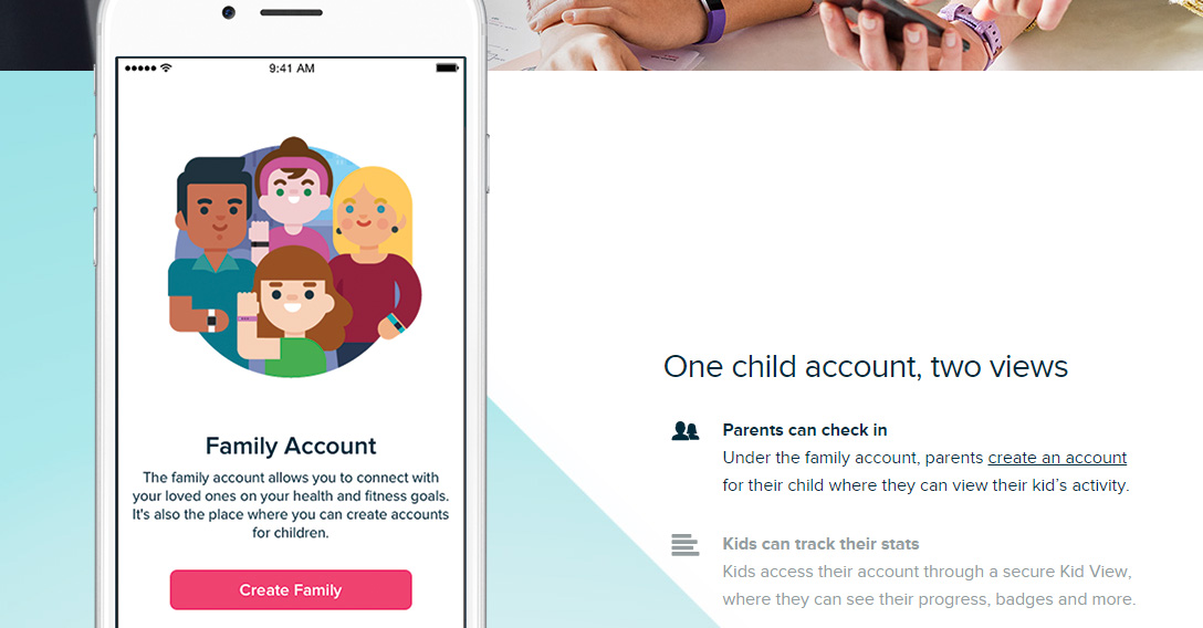 create fitbit account for child